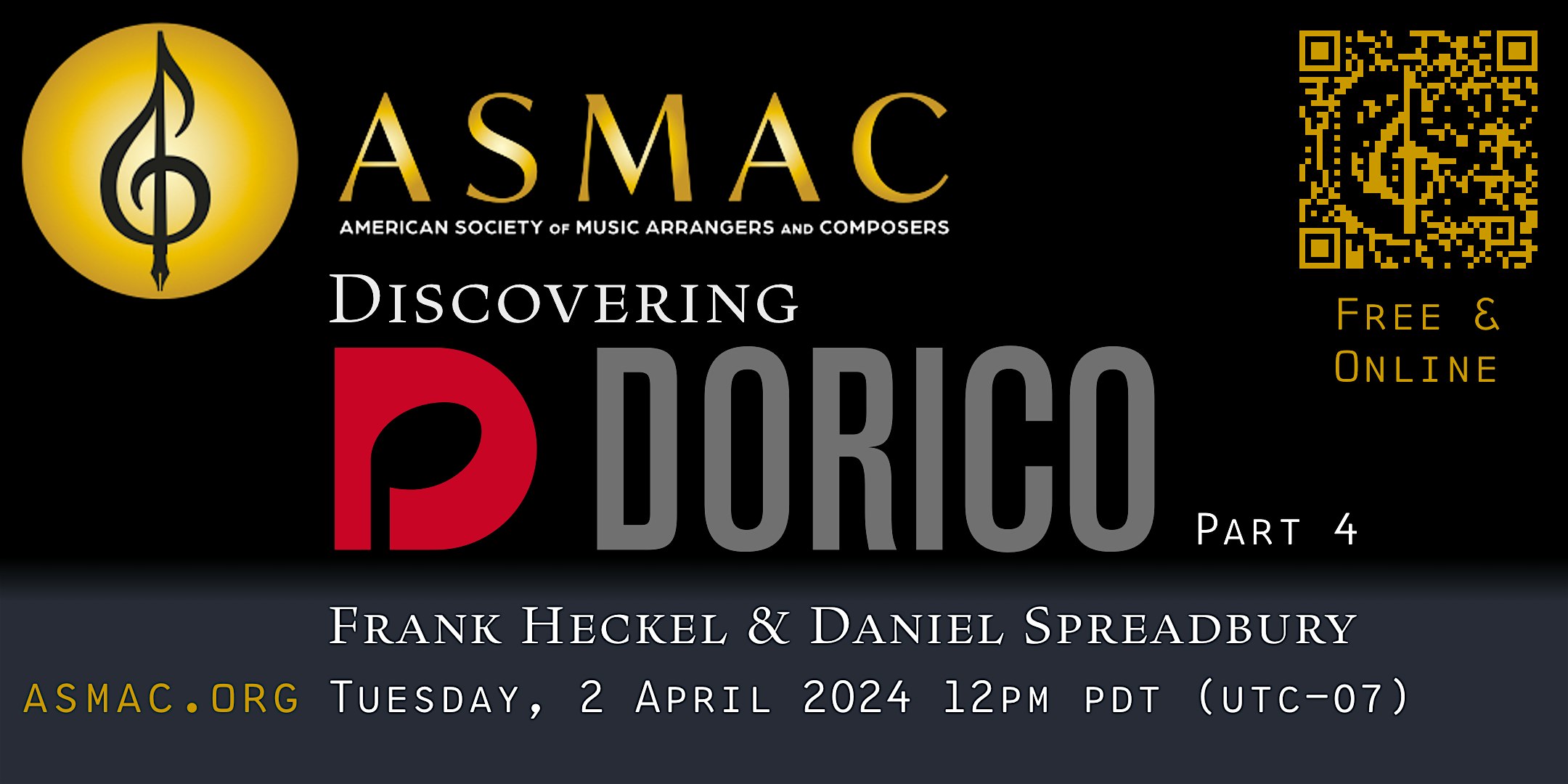 ASMAC presents Discovering Dorico with Frank Heckel & Daniel Spreadbury