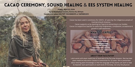 Cacao Ceremony, Sound healing and Energy Enhancement System Healing