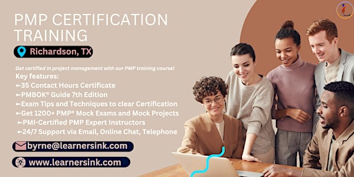 Primaire afbeelding van PMP Exam Prep Certification Training Courses in Richardson, TX