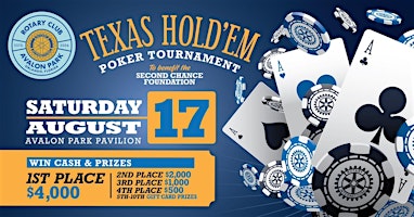 Primaire afbeelding van Rotary Club of Avalon Park 4th Annual Poker Tournament