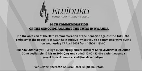 30th Commemoration of the 1994 Genocide Against the Tutsi