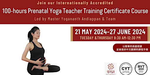 100-hours Prenatal Yoga Teacher Training Certificate Course primary image