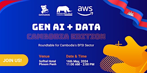 Imagem principal do evento GEN AI + DATA -  Cambodia Edition | Executive Roundtable