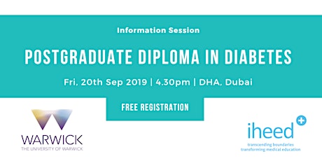 Pg Diploma Diabetes: University of Warwick - Info Session - Dubai Sep 2019 primary image