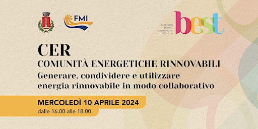 Primaire afbeelding van CER - COMUNITA' ENERGETICHE RINNOVABILI - generare, condividere ed utilizzare energia rinnovabile