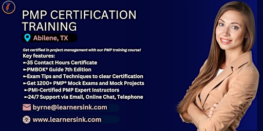 Primaire afbeelding van PMP Exam Preparation Training Classroom Course in Abilene, TX