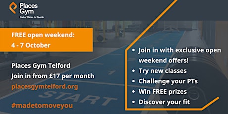 Places Gym Telford, free open weekend primary image