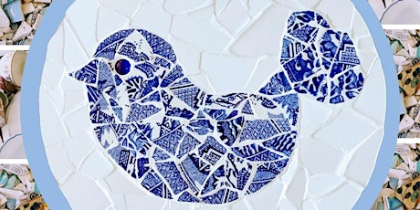 Mosaic a centre piece from broken crockery