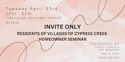 Invite Only: Villages of Cypress Creek Home  Owner Event primary image