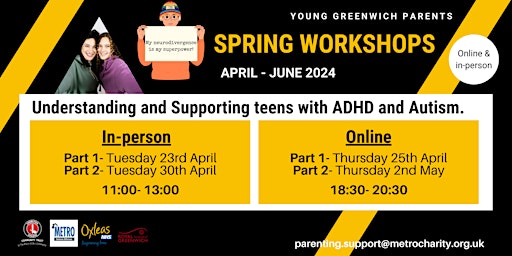 (IN- PERSON) Understanding and Supporting Teens with ADHD & Autism primary image