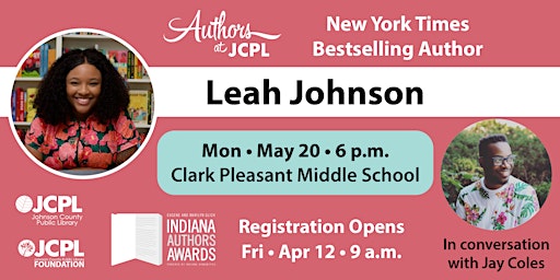 Imagem principal do evento Authors at JCPL presents Leah Johnson