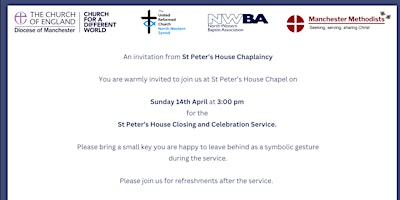 Imagem principal do evento St Peter's House Closing and Celebration Service