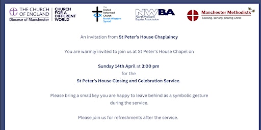 Primaire afbeelding van St Peter's House Closing and Celebration Service
