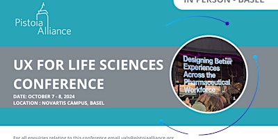 Primaire afbeelding van Pistoia Alliance 2024 User Experience for Life Sciences (UXLS) Conference