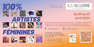 Primaire afbeelding van Invitation pour le vernissage de "100% Artistes Féminines - 4e édition"