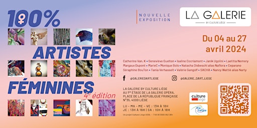 Imagem principal do evento Invitation pour le vernissage de "100% Artistes Féminines - 4e édition"