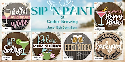 Image principale de Codex Brewing Patio Sign Sip & Paint Class