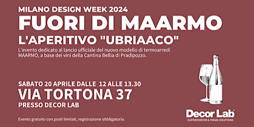 APERITIVO "FUORI DI MAARMO"  AL FUORISALONE _MILANO DESIGN WEEK 2024 primary image