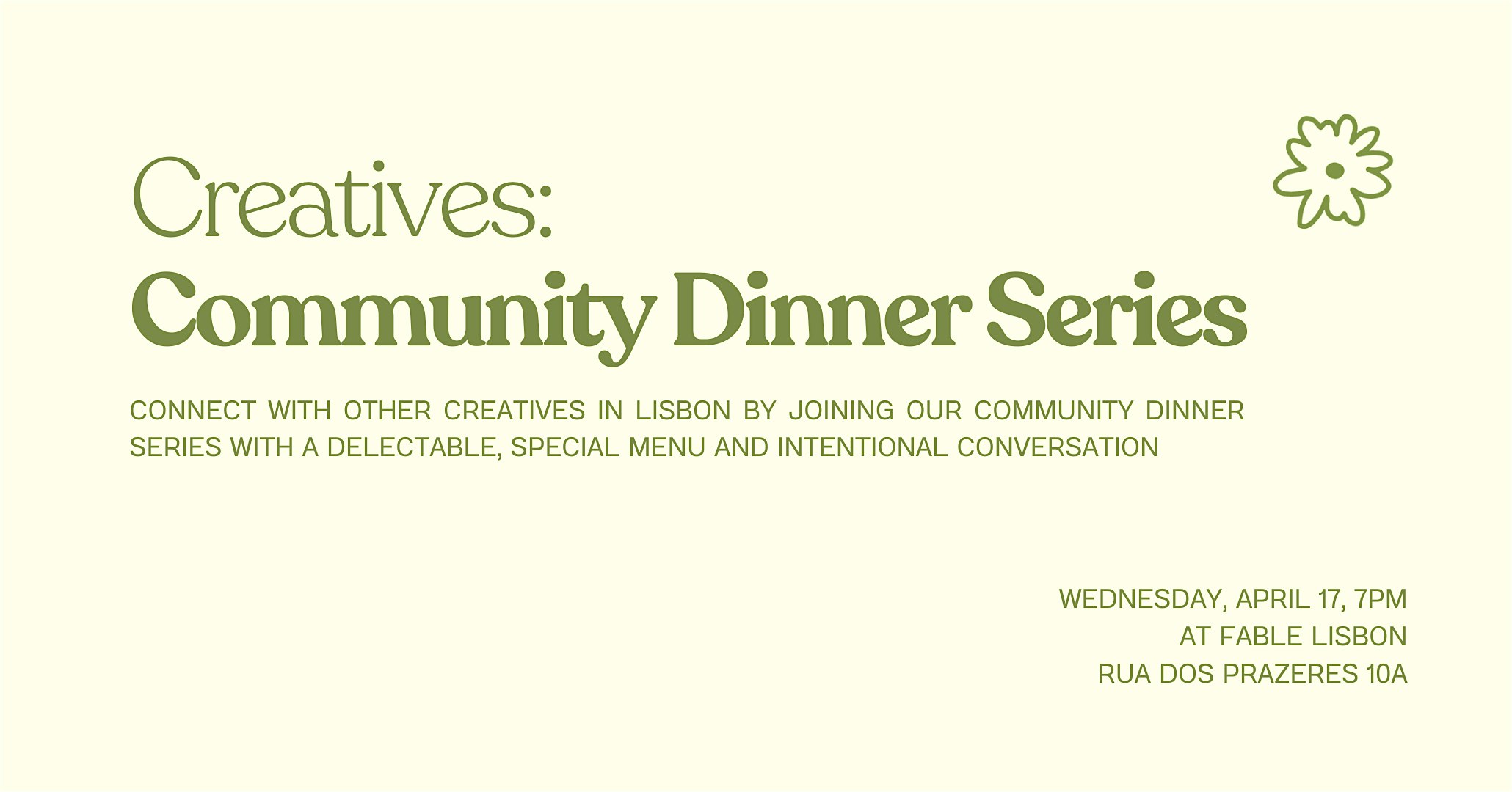 Creatives: Community Dinner Series