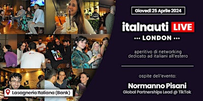 Imagem principal de Aperitivo Italnauti Live | Londra | 25 Aprile 2024