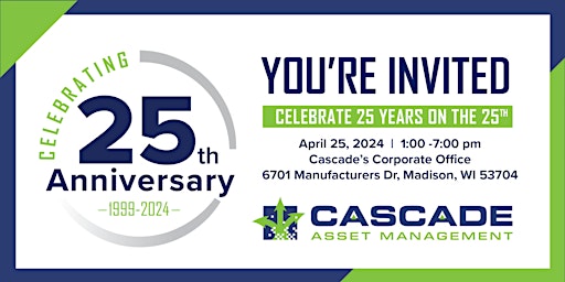 Imagem principal do evento Cascade Asset Management 25th Anniversary