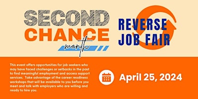Primaire afbeelding van Second Chance Month Reverse Job Fair