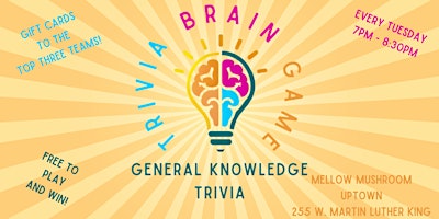 Primaire afbeelding van FREE Trivia Every Tuesday at 7pm!
