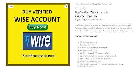 Buy verified Wise Accounts Good Service Sale To Usa,Uk