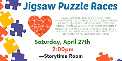 Imagem principal do evento Jigsaw Puzzle Races - April 2024
