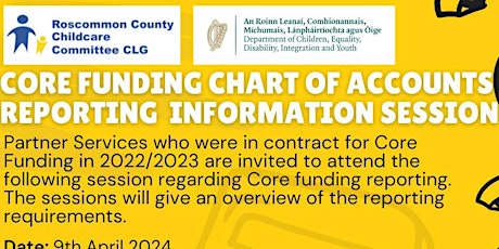 Core Funding Chart of Accounts Reporting information session