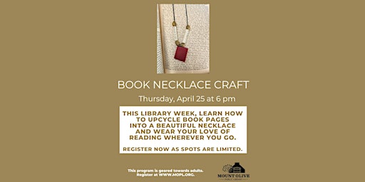 Immagine principale di Book Necklace Craft 