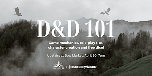 Primaire afbeelding van D&D 101: Mechanics, role-playing and character creation for newbies!