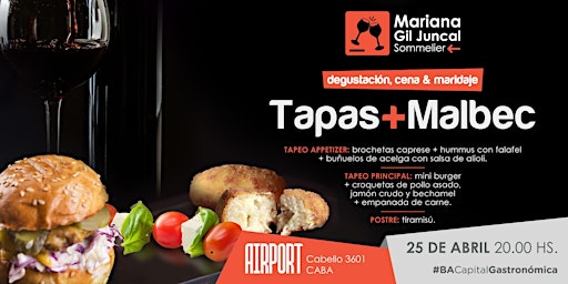 Imagem principal de Degustación, cena & maridaje: Tapas & Malbec