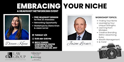 Immagine principale di EMBRACING YOUR NICHE: A Headshot Networking Event 