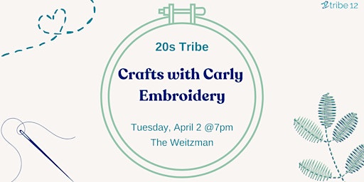 Imagem principal do evento 20s Tribe: Crafts With Carly - Embroidery