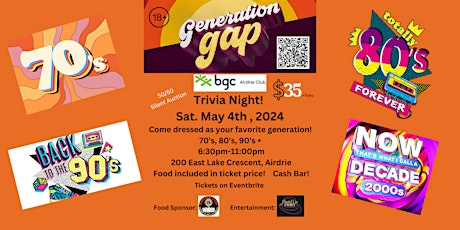 BGC Airdrie Club Generation GAP Trivia Night!!!!
