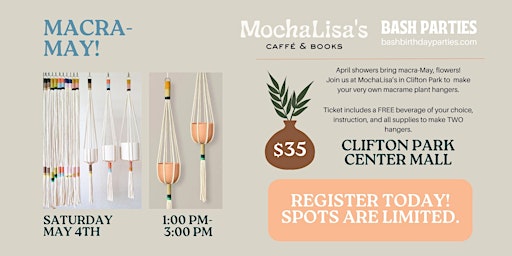 Image principale de Macrame Plant Hanger Making at MochaLisa's