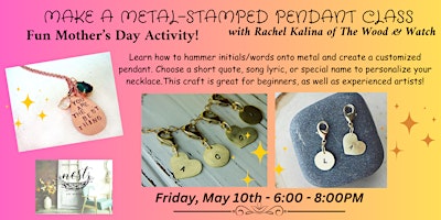 Make a Metal-Stamped Pendant Class w/Rachel Kalina of The Wood & Watch primary image