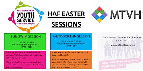 HAF Easter holiday sessions at Keyworth young people centre.