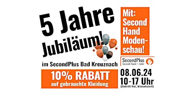 Primaire afbeelding van Second Hand Modenschau & Kinder-Modenschau inkl. 10% RABATT - JUBILÄUM!