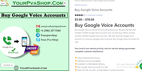 Buy Google Voice Account 100 GV Free USA Phone Verified