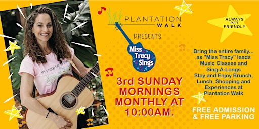Primaire afbeelding van "Miss Tracy Sings" at Plantation Walk - The 3rd Sunday Every Month - 10am