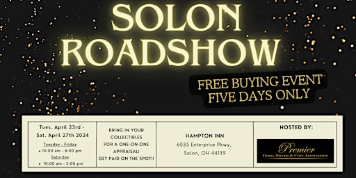 Hauptbild für SOLON ROADSHOW - A Free, Five Days Only Buying Event!