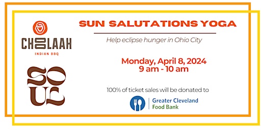 Immagine principale di Sun Salutations Yoga to Eclipse Hunger in Ohio City 