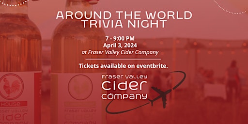 Imagem principal do evento ‘Around the World’ Trivia Night at The Cidery April 3