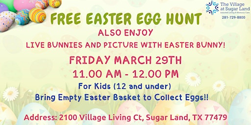 Imagem principal do evento Free Easter Egg Hunt at The Village at Sugar Land
