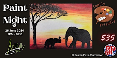 Imagem principal do evento June 26th 2024 Paint Night -Boston Pizza, Waterdown