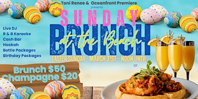 Primaire afbeelding van Sunday Brunch at The Beach  R&B Karaoke by Toni Renee & Oceanfront Premiere