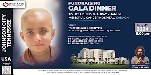 Hauptbild für Shaukat Khanum Fundraising Gala Dinner in Johnson City, USA