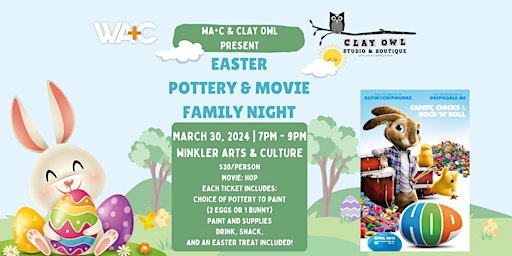 Immagine principale di Easter Pottery & Movie Family Night 